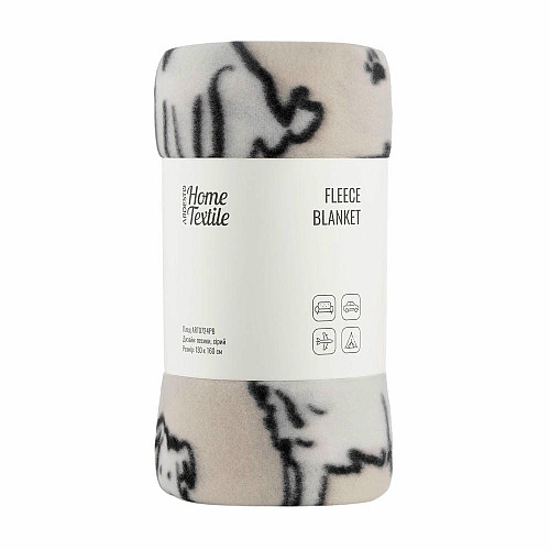 Плед ARDESTO Fleece 130x160см, 100% поліестер, песики, сірий