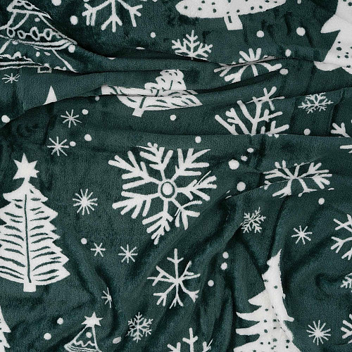 Плед ARDESTO Christmas Flannel 160х200см, 100% полиэстер, елки