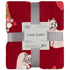 Плед ARDESTO Flannel 160х200см, 100% полиэстер, котики с сердечками.