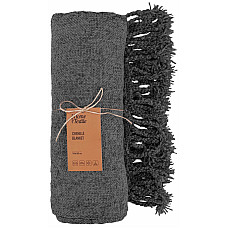Плед ARDESTO Chenille 140х190см, 100% поліестер, сірий темний