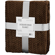Плед ARDESTO Jacquard Braid 200х220см, 100% поліестер, коричневий