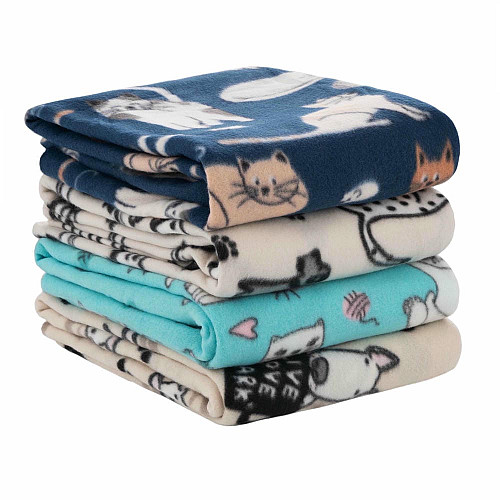 Плед ARDESTO Fleece 130x160см, 100% поліестер, песики, сірий