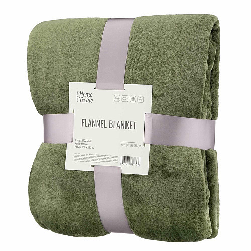 Плед ARDESTO Flannel, 200x220см, 100% полиэстер, зеленый