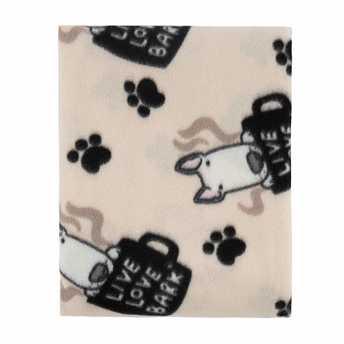 Плед ARDESTO Fleece 130x160см, 100% поліестер, песики, бежевий