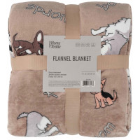 Плед ARDESTO Flannel 160х200см, 100% полиэстер, собачки в очках.