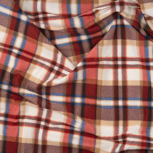 Плед ARDESTO Fleece 130x160см, 100% поліестер, клітинка, біло-коричневий