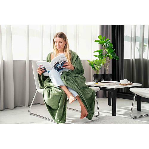 Плед ARDESTO Flannel, 160х200см, 100% полиэстер, зеленый
