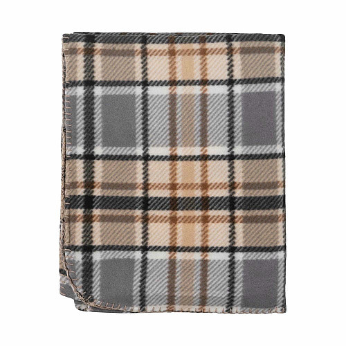 Плед ARDESTO Fleece 130x160см, 100% поліестер, клітинка, сірий