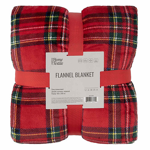 Плед ARDESTO Christmas Flannel 160х200см, 100% поліестер, клітинка, червоний