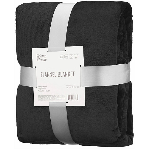 Плед ARDESTO Flannel 160х200см, 100% поліестер, чорний