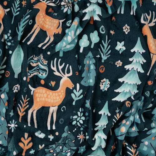 Плед ARDESTO Christmas Flannel 160х200см, 100% поліестер, олені, зелений