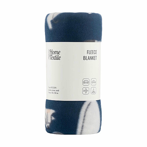 Плед ARDESTO Fleece 130x160см, 100% поліестер, котики, синій