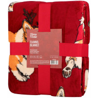 Плед ARDESTO Flannel 160х200см, 100% поліестер, різдвяні коргі