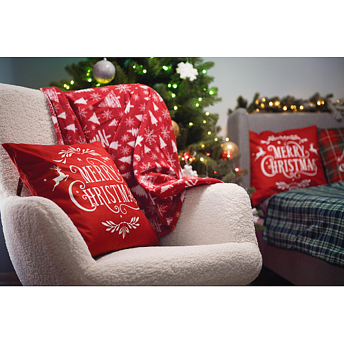Плед ARDESTO Fleece 130x160см, 100% поліестер, засніжені ялинки