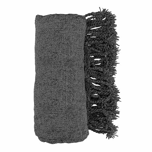 Плед ARDESTO Chenille 140х190см, 100% поліестер, сірий темний
