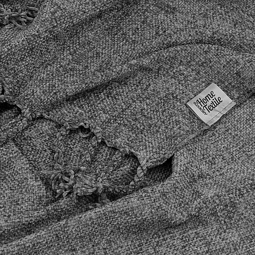 Плед ARDESTO Chenille 140х190см, 100% поліестер, сірий темний