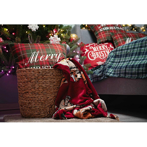 Плед ARDESTO Flannel 160х200см, 100% поліестер, різдвяні коргі