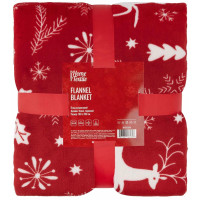 Плед ARDESTO Christmas Flannel 160х200см, 100% поліестер, олені, червоний