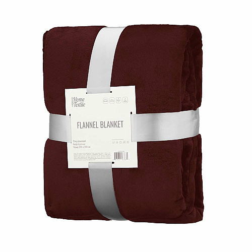 Плед ARDESTO Flannel 200х220см, 100% поліестер, бургунді