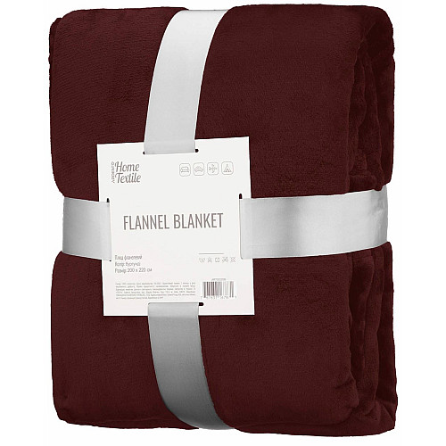 Плед ARDESTO Flannel 200х220см, 100% поліестер, бургунді