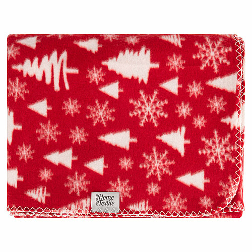 Плед ARDESTO Fleece 130x160см, 100% поліестер, засніжені ялинки