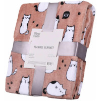 Плед ARDESTO Flannel, 160х200см, 100% полиэстер, котики.