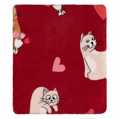 Плед ARDESTO Flannel 160х200см, 100% поліестер, котики з сердечками