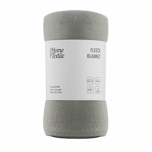 Плед ARDESTO Fleece 130x160см, 100% поліестер, сірий світлий