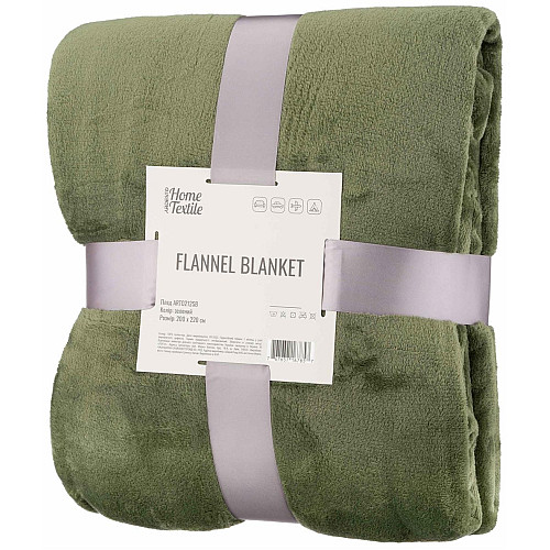 Плед ARDESTO Flannel, 200x220см, 100% полиэстер, зеленый