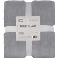 Плед ARDESTO Flannel 200х220см, 100% поліестер, сірий світлий