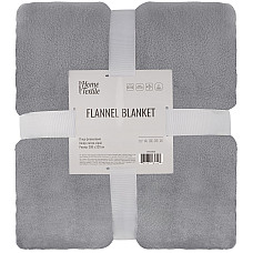Плед ARDESTO Flannel 200х220см, 100% поліестер, сірий світлий