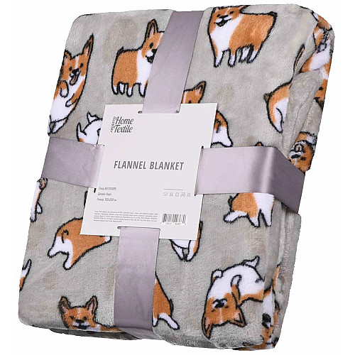 Плед ARDESTO Flannel, 160х200см, 100% поліестер, коргі