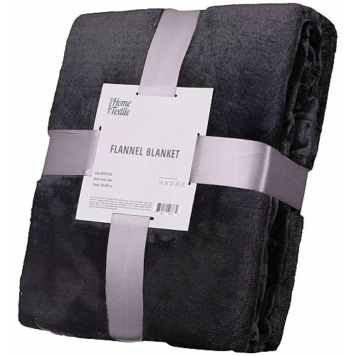 Плед ARDESTO Flannel, 160х200см, 100% поліестер, темно-сірий