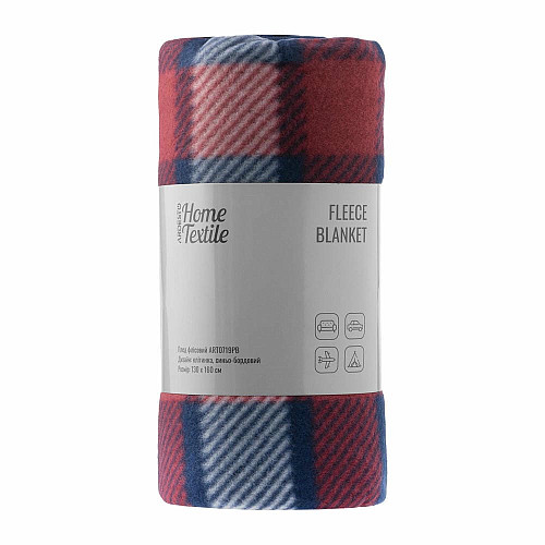 Плед ARDESTO Fleece 130x160см, 100% поліестер, клітинка, синьо-бордовий