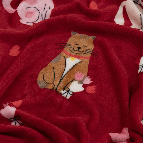 Плед ARDESTO Flannel 160х200см, 100% поліестер, котики з сердечками
