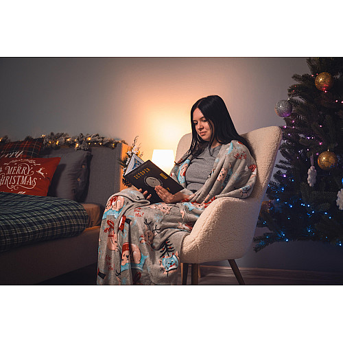 Плед ARDESTO Flannel 160х200см, 100% поліестер, різдвяні котики