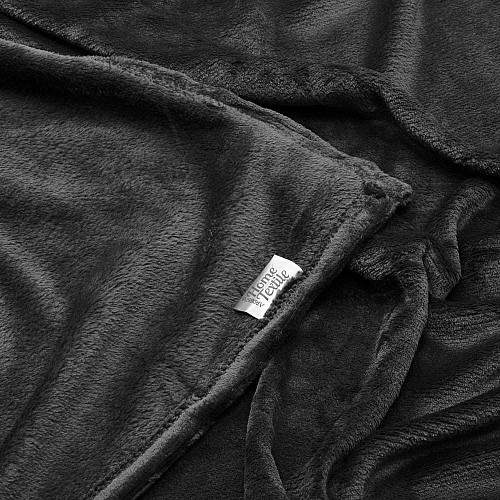 Плед ARDESTO Flannel 200х220см, 100% поліестер, чорний