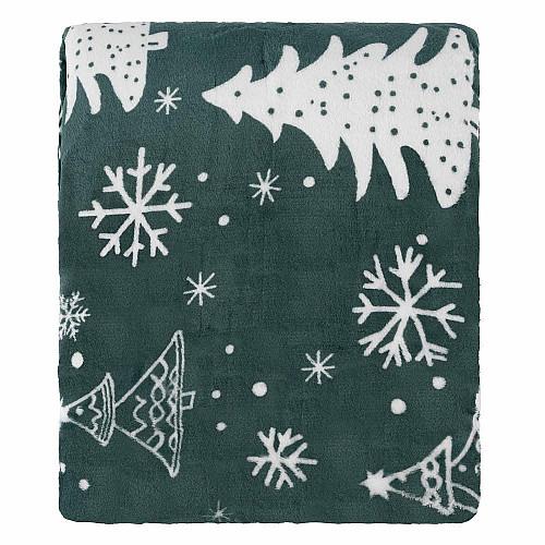 Плед ARDESTO Christmas Flannel 160х200см, 100% полиэстер, елки
