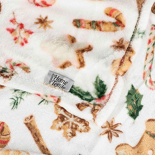 Плед ARDESTO Flannel 160х200см, 100% полиэстер, имбирные пряники.