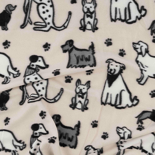 Плед ARDESTO Fleece 130x160см, 100% поліестер, песики, сірий