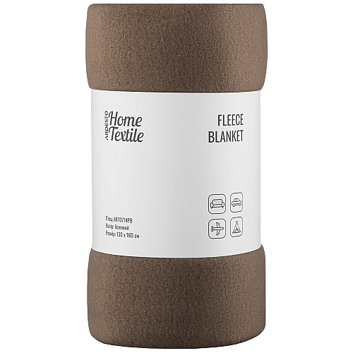 Плед ARDESTO Fleece, 130x160см, 100% поліестер, бежевий