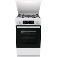 Плита Gorenje комбінована, 70л, 50x60см, метал. кришка, дисплей, IconLed, емальовані, білий