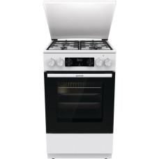 Плита Gorenje комбінована, 70л, 50x60см, метал. кришка, дисплей, IconLed, емальовані, білий