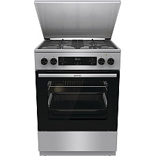 Плита Gorenje комбінована, 71л, 60x60см, дисплей, чавун,з кришкою, програматор IconLed,нерж