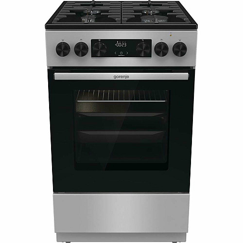 Плита Gorenje комбінована, 70л, 50x60см, дисплей, чавун, нерж