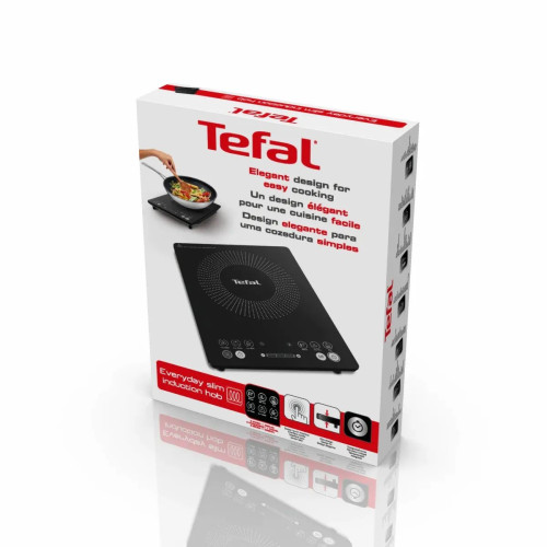 Плитка настільна Tefal індукційна Everyday Slim, конфорок - 1 на 2.1кВт, керування - сенсорне, програм - 6, чорний