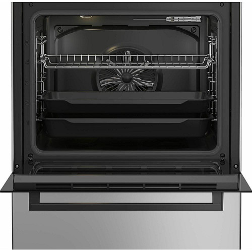 Плита Beko комбинированная, 72л, 60x60см, дисплей, конвекция, серый