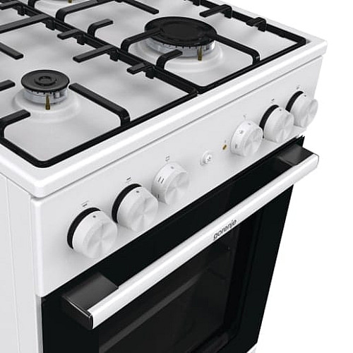 Плита Gorenje комбінована, 68л, 50x60см, емальовані реш, з кришкою, білий