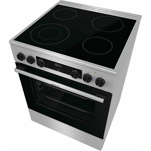 Плита Gorenje електрична склокерамічна, 71л, 60x60см, дисплей, програматор, нерж