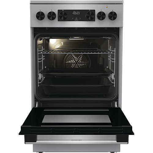 Плита Gorenje електрична склокерамічна, 70л, 50x60см, дисплей, програматор, нерж